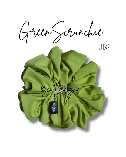 LUXE Green Scrunchie | Classic Oversized Hair Accessory