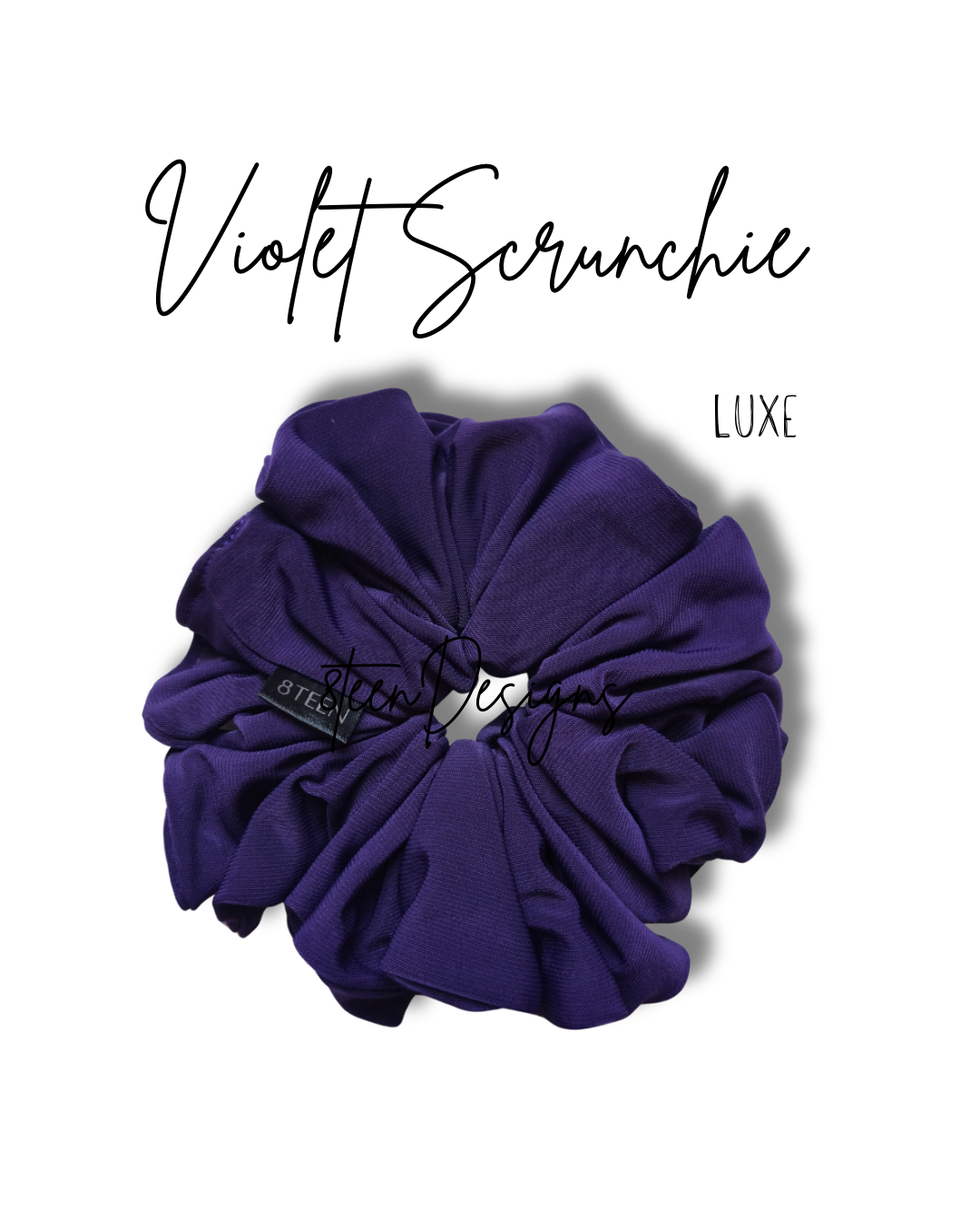 LUXE Violet Scrunchie | Classic Oversized Hair Accessory
