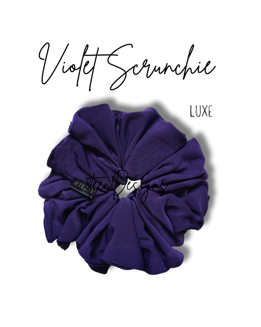 LUXE Violet Scrunchie | Classic Oversized Hair Accessory