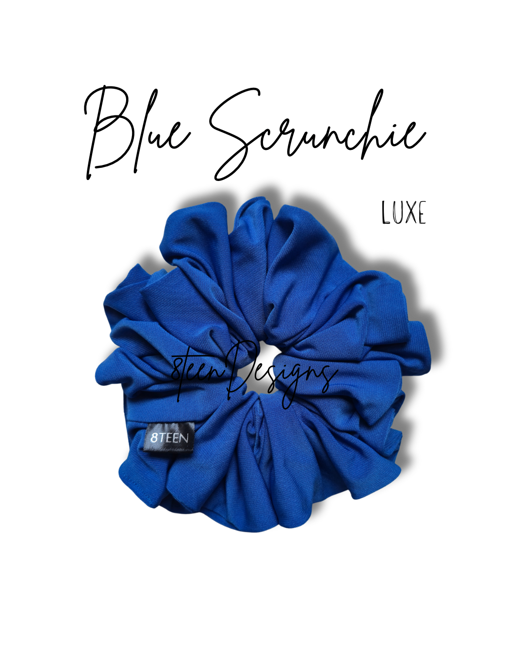 LUXE Blue Scrunchie | Classic Oversized Hair Accessory