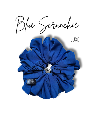 LUXE Blue Scrunchie | Classic Oversized Hair Accessory