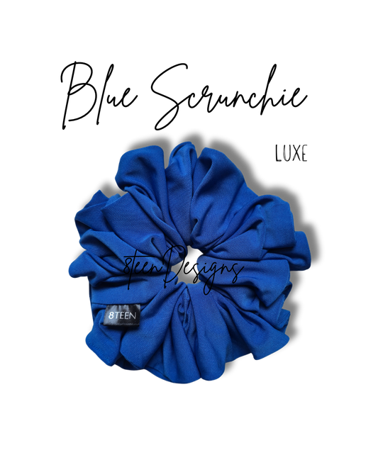 LUXE Blue Scrunchie | Classic Oversized Hair Accessory