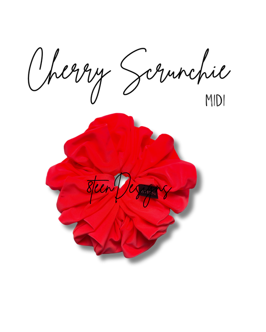 MIDI Cherry Scrunchie | Medium Oversized Hair Accessory