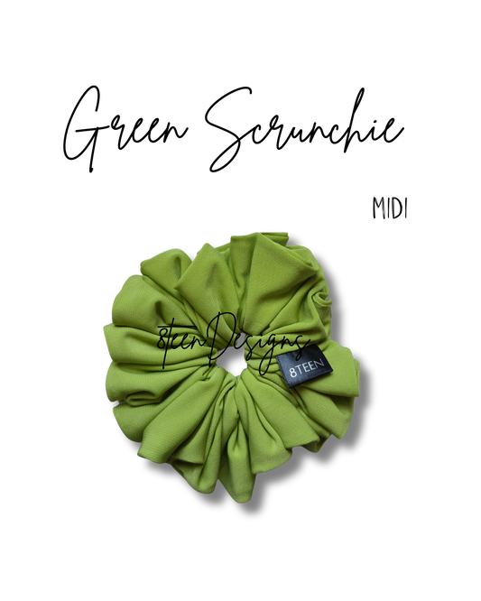 MIDI Green Scrunchie | Green Scrunchie | Medium Oversized Hair Accessory