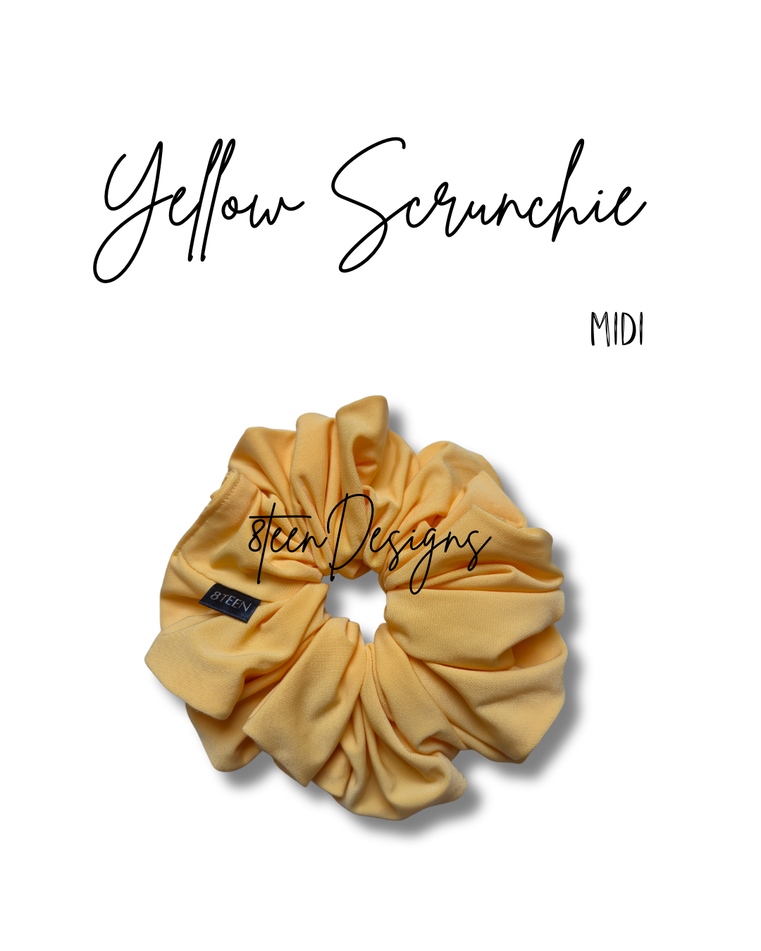 MIDI Yellow Scrunchie | Yellow Scrunchie | Medium Oversized Hair Accessory
