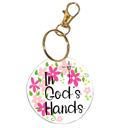 In God’s Hands | Faith Inspired Bible Verse Acrylic Keychain