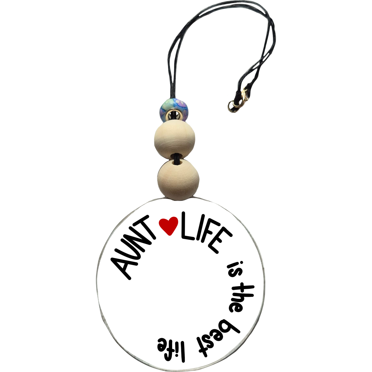 Aunt Life is the Best Life Car Charm | Rearview Mirror Hanging Accessory | Aesthetic Car Decor | Cute Gift for Her | Handmade Car Accessory