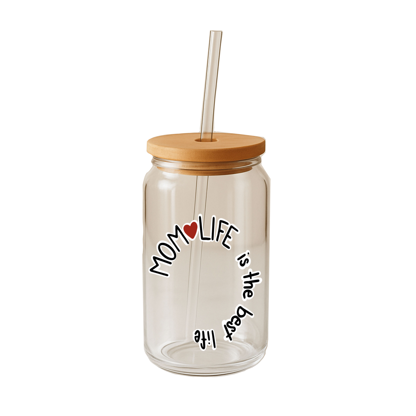 Glass Can Tumbler | Cup with Bamboo Lid & Straw | Aesthetic Drink-ware Gift