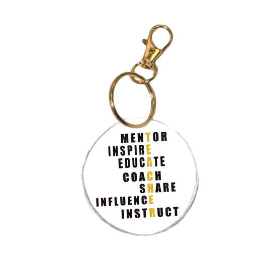 Teacher Keychain | Teacher Gift Acrylic Keychain (black lettering)
