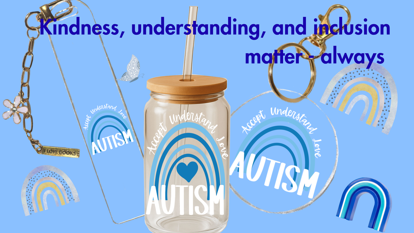 Autism Awareness Collection | Rainbow Glass Tumbler