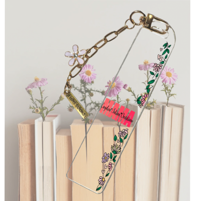 Bookmark for Mom | Personalized Custom Name Book Lover Gift | Acrylic Bookmark | Cute Reading Accessory Gift | Aesthetic Bookmark |Custom Bookmark