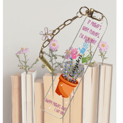 Acrylic Bookmark for Mom | Personalized Custom Name Bookmark | Cute Aesthetic Bookmark Lover Gift | Cute Reading Accessory Gift