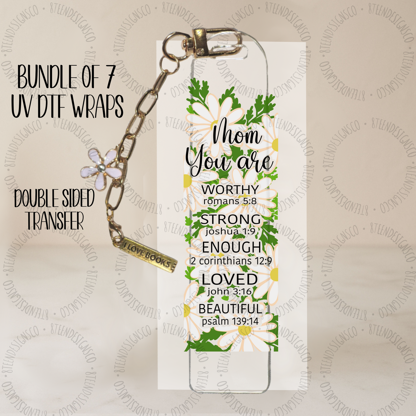 Mother’s Day UV DTF Bookmark Transfer Wrap Collection 💕 | Bundle of Seven (7) UV DTF Transfer sheets