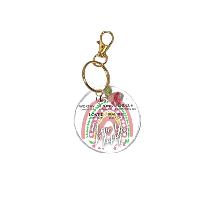 Acrylic Keychain | Keychain for Mom | Cute Aesthetic Keyring Gift | Cute Bag Charm