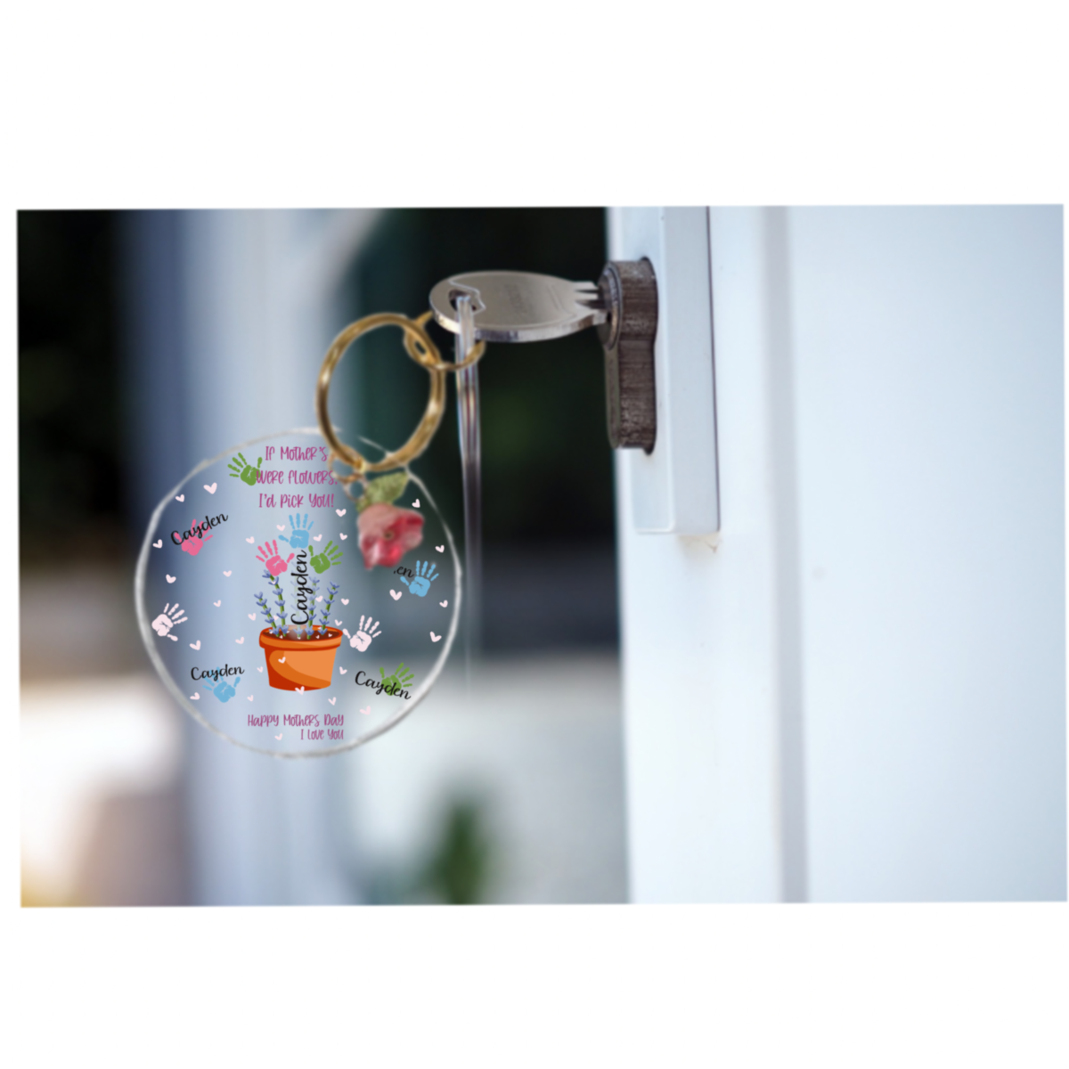Acrylic Keychain | Personalized Custom Name Keychain for Mom | Cute Aesthetic Keyring Gift | Cute Bag Charm