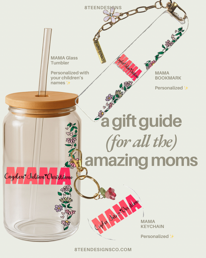 Glass Can Tumbler | Personalized Custom Name Cup with Bamboo Lid & Straw | Aesthetic Drink-ware Gift
