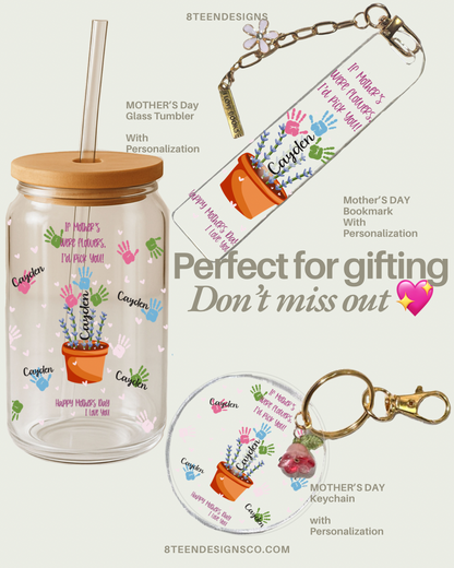 Glass Can Tumbler | Personalized Custom Name Cup with Bamboo Lid & Straw | Aesthetic Drink-ware Gift