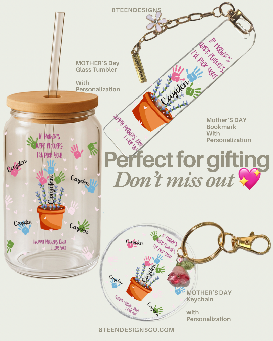 Acrylic Keychain | Personalized Custom Name Keychain for Mom | Cute Aesthetic Keyring Gift | Cute Bag Charm