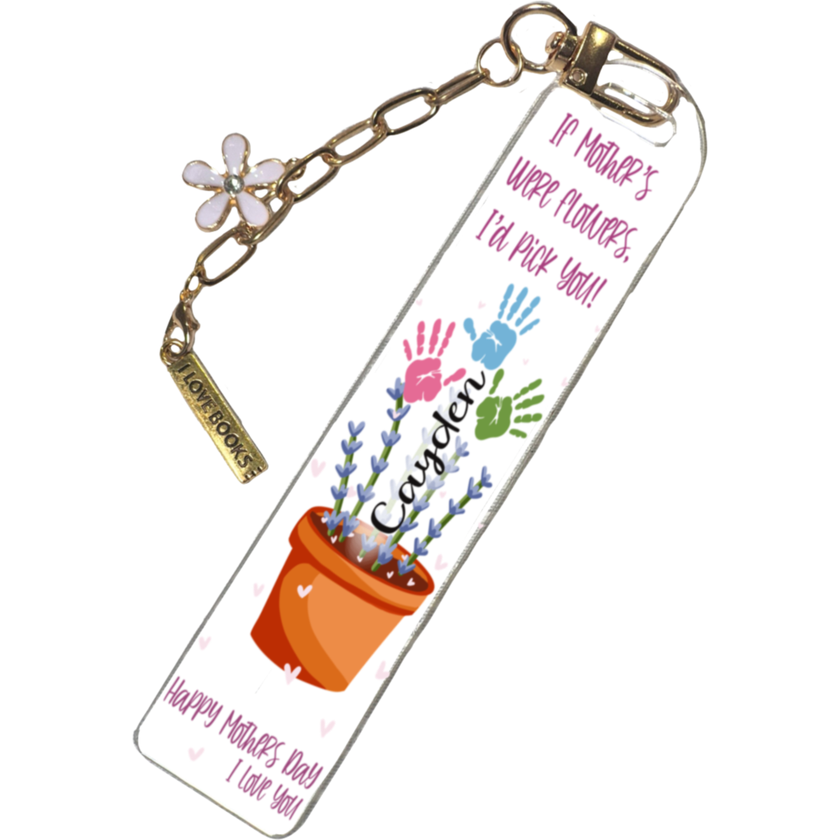 Acrylic Bookmark for Mom | Personalized Custom Name Bookmark | Cute Aesthetic Bookmark Lover Gift | Cute Reading Accessory Gift