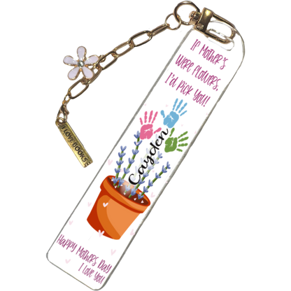 Acrylic Bookmark for Mom | Personalized Custom Name Bookmark | Cute Aesthetic Bookmark Lover Gift | Cute Reading Accessory Gift