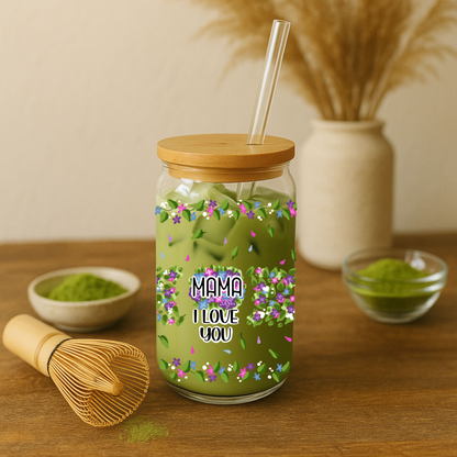 Mother’s Day Glass Can | Personalized Custom Name Tumbler Gift for Mom